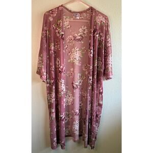 LOVE MATERNITY | Dusty Pink Floral Kimono Dainty Knee Length | One Size